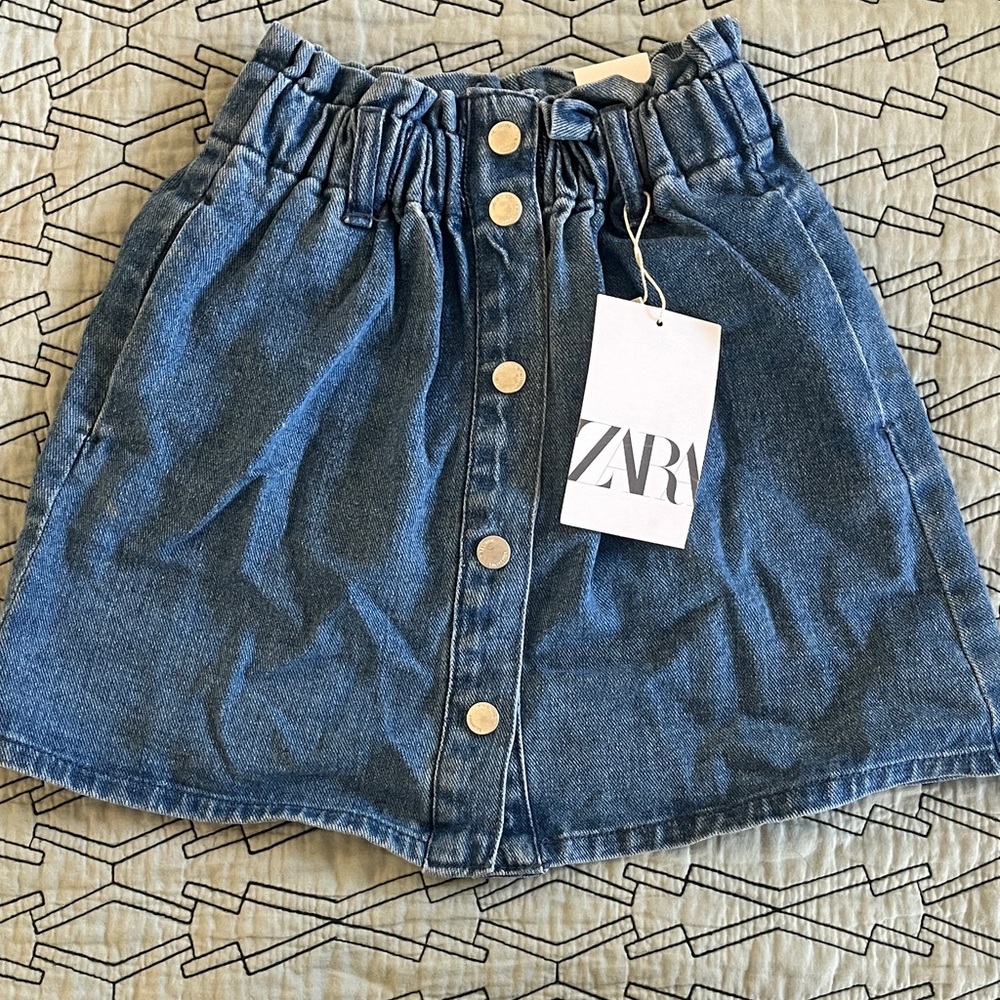 Zara Dark Blue Button-Up Mini Skirt